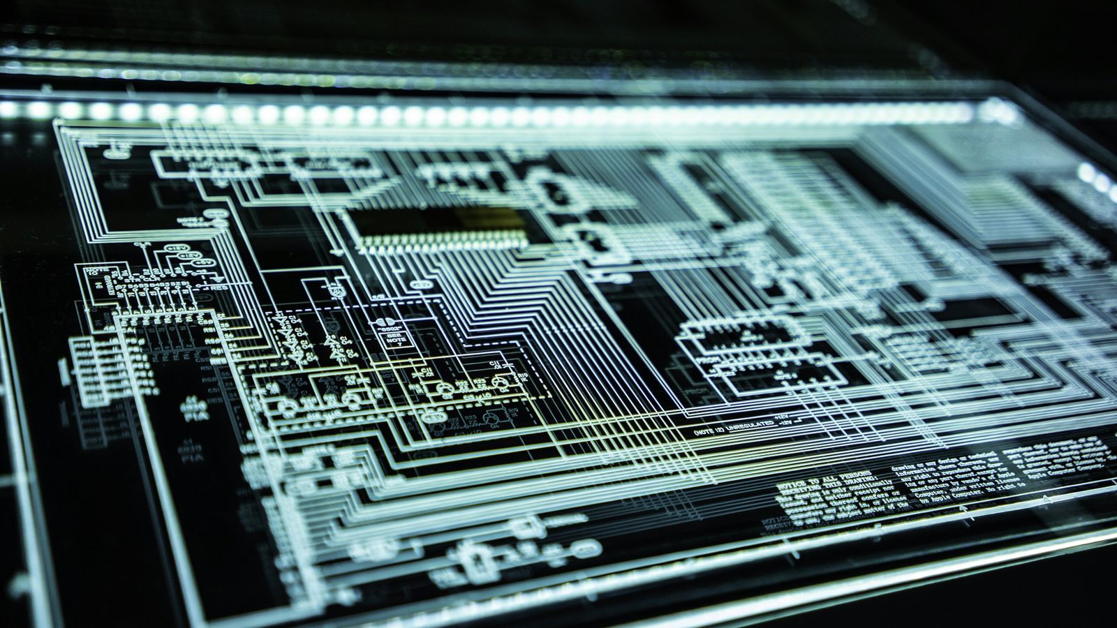 Close-up of the conductor tracks on a circuit board