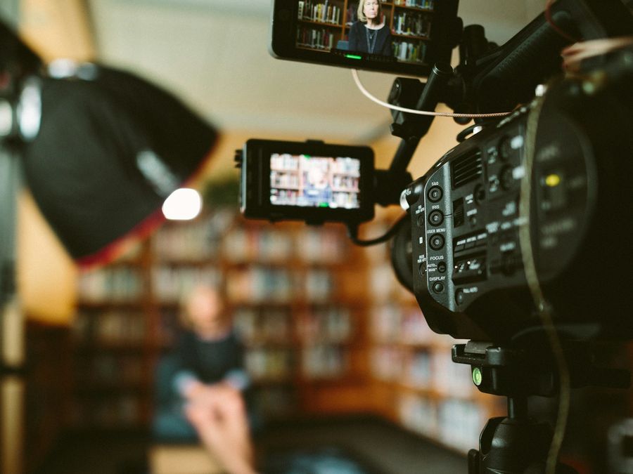 Camera and light set up to record a lesson